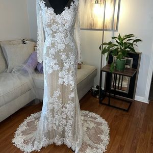 Ashley & Justin Bridal style 10518 Off White /Nude